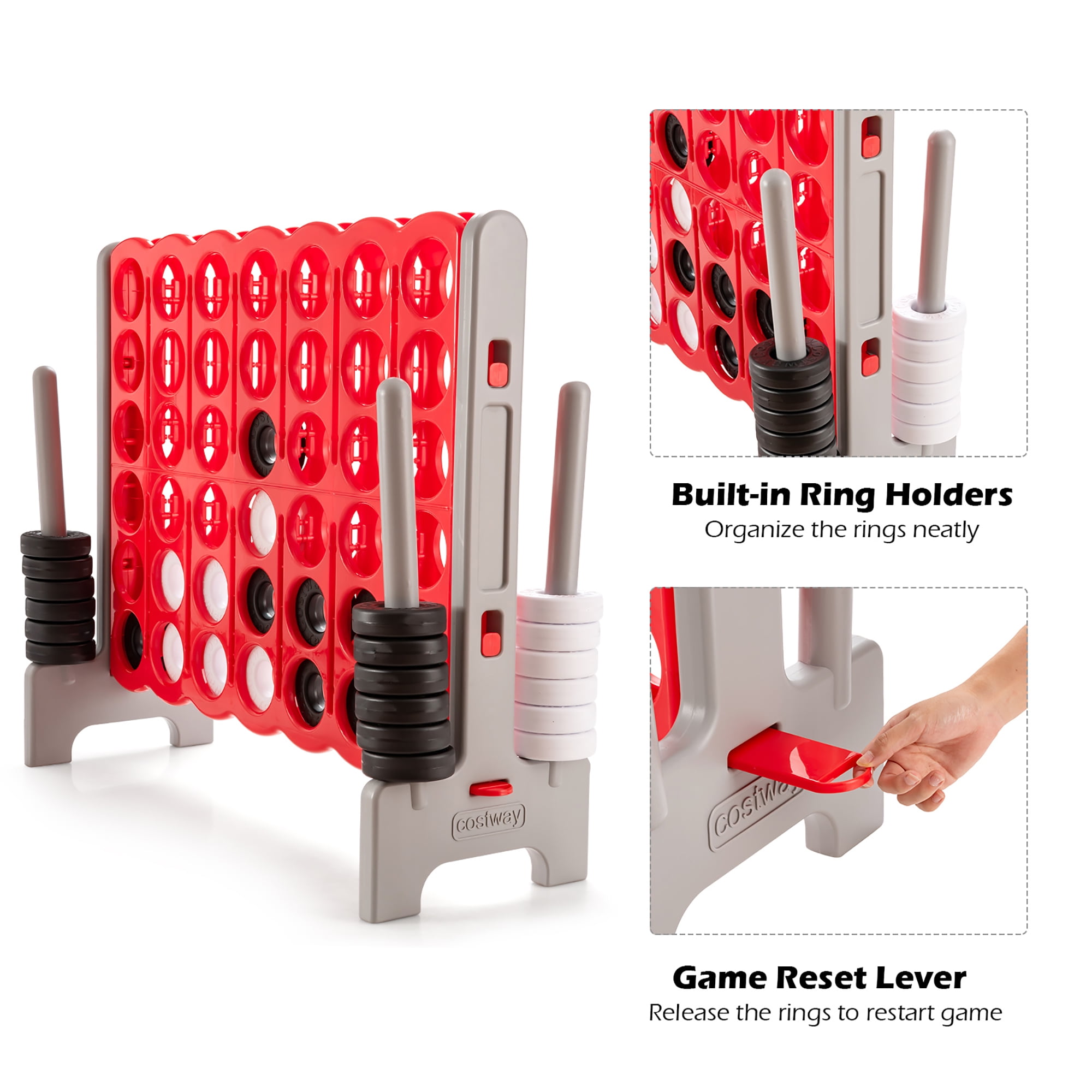 Costway Jumbo 4-to-Score 4 in A Row Game Set Outdoor Indoor Adults Kids Family Fun