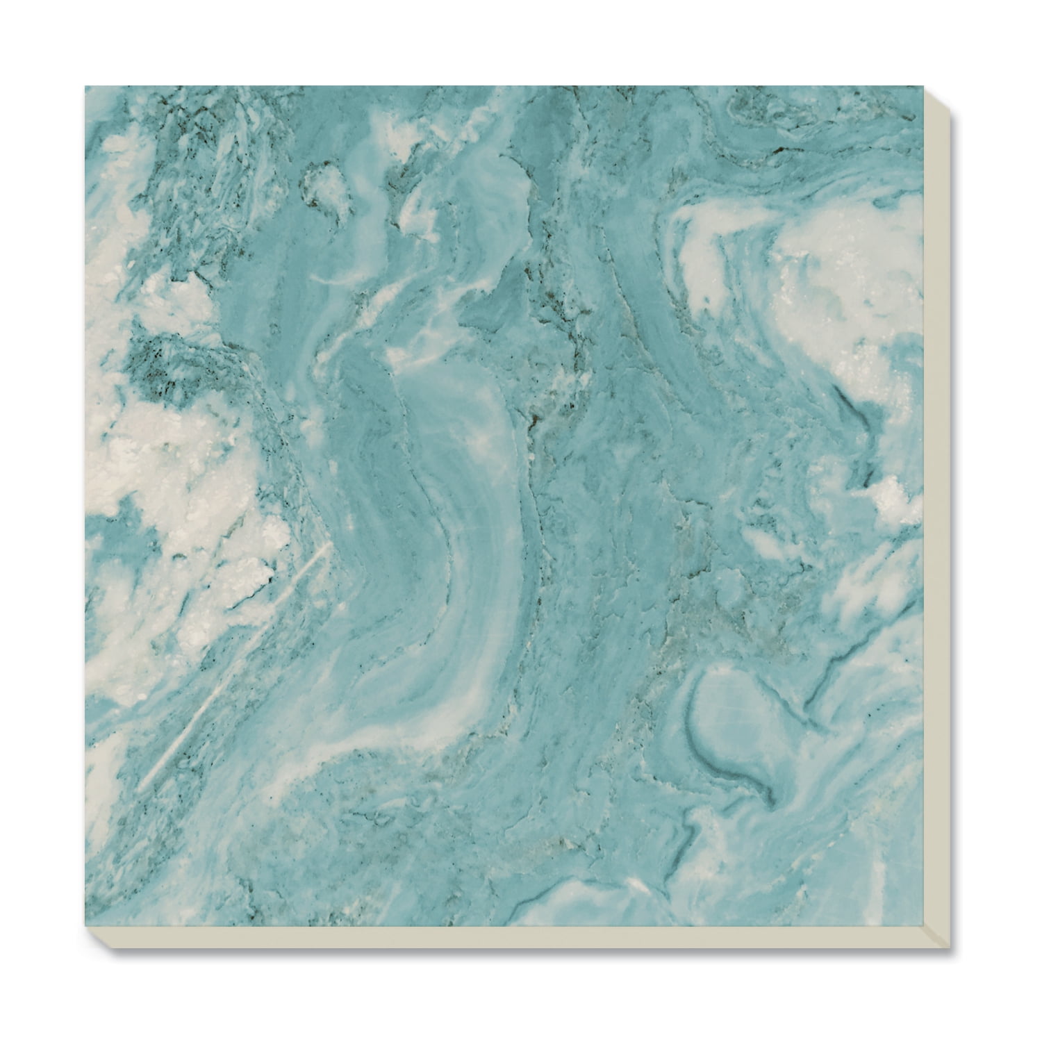 Conimar Teal Quartz Stoneware Coasters, in Teals and White, 4Pk