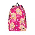thumbnail image 1 of Customized Pink Barbies Faces Canvas Backpack Men Women Basic Bookbag for School College Bags, 1 of 5