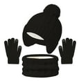 thumbnail image 4 of Xyant Winter Hat Gloves Scarf Set for Kids, Boys Girls Toddler Knit Beanie Hat and Glove Set for Christmas Gift (Black,3-10 Years）, 4 of 4