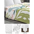 thumbnail image 6 of Boho Green Flower Full Size Flat Sheet, Wrinkleproof & Fadeproof Cooling Flat Bed Sheet Only, Botanical Watercolor Leaf Floral Breathable Soft Bedding Top Sheets 81 x 96 Inches, 6 of 8