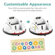 Best Choice Products 6V Kids Ride On Bumper Car Toy w/ Remote Control, Harness, Lights, 360 Degree Spin - White
