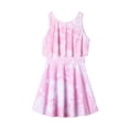 thumbnail image 4 of Toddler Girl Swimsuit Tankini Wide Straps Crew Neck Multi Color Print Sleeveless And Swim Skirt Bikini Beach Baby Girl Bathing Suit Pink 9 Years-10 Years, 4 of 6