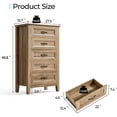 thumbnail image 2 of Zzistar Commode à 5 Tiroirs pour Chambre, avec Poignées en Métal, Commode, Commode Haute, 2 of 8