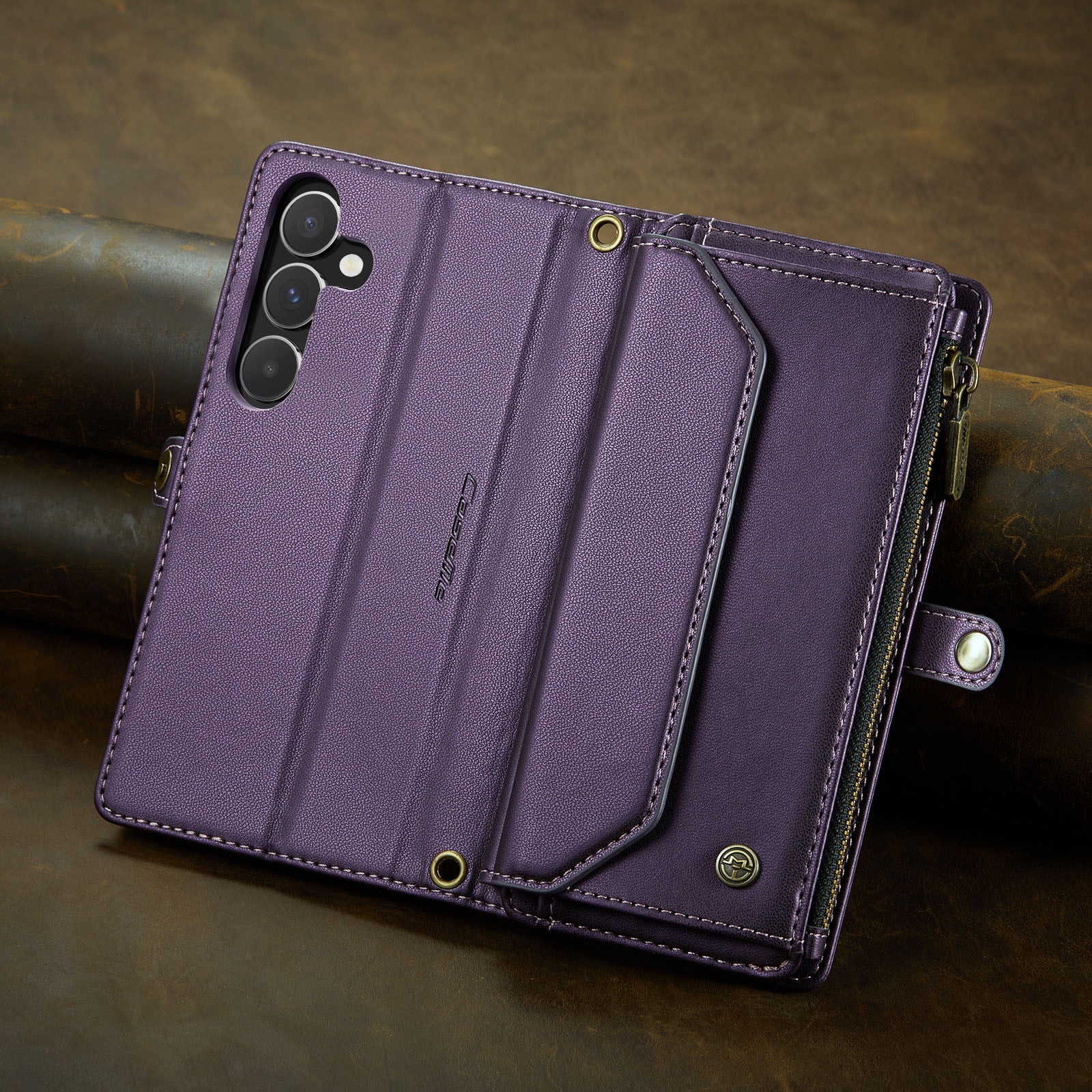 TECH CIRCLE Wallet Phone Case for Samsung Galaxy S24 (6.2") 2024 - Stylish Crossbody Phone Case with Shoulder/Wrist Straps, Lightweight PU Leather Cover with Card Slots & Pocket, Purple