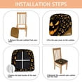 thumbnail image 4 of Halloween Spooky Jack O Lanterns Seat Covers for Dining Room Chairs Set Of 4,Stretch Printed Washable Chair Seat Cover with Elastic Ties and Button,Removable Waterproof Couch Cushion Covers, 4 of 6