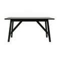 thumbnail image 5 of Emma + Oliver 60" Farmhouse Wooden Trestle Base Dining Table for 6 in Black, 5 of 9