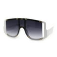 thumbnail image 3 of Multi Panel Shield Drop Temple Plastic Curved Top Racer Sunglasses White Smoke, 3 of 4
