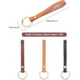 thumbnail image 3 of 3 Colors Genuine Leather Wristlet Strap 5.5 Inch Leather Keychain Wrist Strap Purse Wrist Lanyard Replacement Keychain Hand Strap with Alloy Clasp, 3 of 5