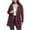 Wine, variant on Antinious Womens Plus Size Drawstring Trench Coat Solid Double Zip Layered Hooded Windbreaker,Warm Trench Coat,Casual Winter Coats for Women,Black,XXXXXL