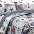 thumbnail image 6 of Cozy Line Home Fashions Child/Teen Sports Cotton/Microfiber/Polyester Reversible Quilt Sets, Queen, 3-Pieces, 6 of 6