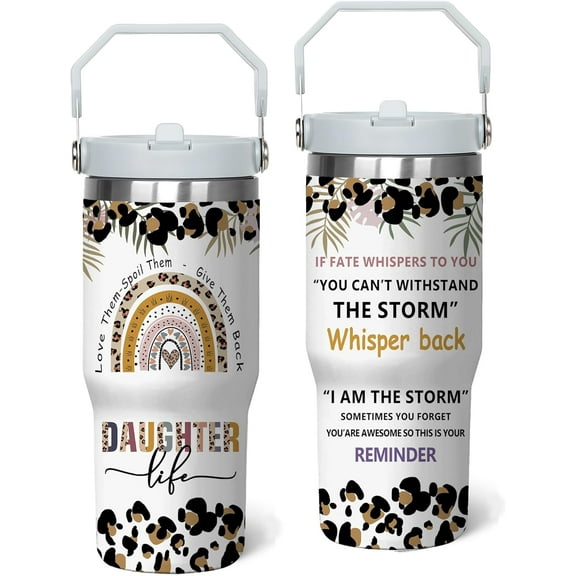 30 Oz Daughter Tumblers Gift from Mom/Dad, To My Daughter Cup Gifts for Mothers Day, Gifts for Daughters Coffee Mug from Mother/Father, Birthday Gift Ideas for Daughters