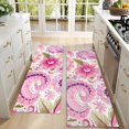 thumbnail image 4 of Kitchen Rugs Sets Of 2,Pioneer Flower Floral Print Pattern Anti Fatigue Kitchen Mat Rugs Non Slip Washable,Decorative Kitchen Floor Mats for Kitchen,Sink,Laundry,17"X47", 4 of 5