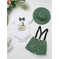 thumbnail image 2 of FYMNSI Toddler Baby Boys First Birthday Wild One Animal Outfit Romper Suspenders Shorts Hat Photo Shoot Clothes, 2 of 9