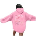 thumbnail image 2 of TrendOFT Cute Bow Graphic Hoodies for Women Oversized Pretty Sweatshirt for Teen Girls Y2K Long Sleeve Hooded Pullover Tops Pink XXL, 2 of 6