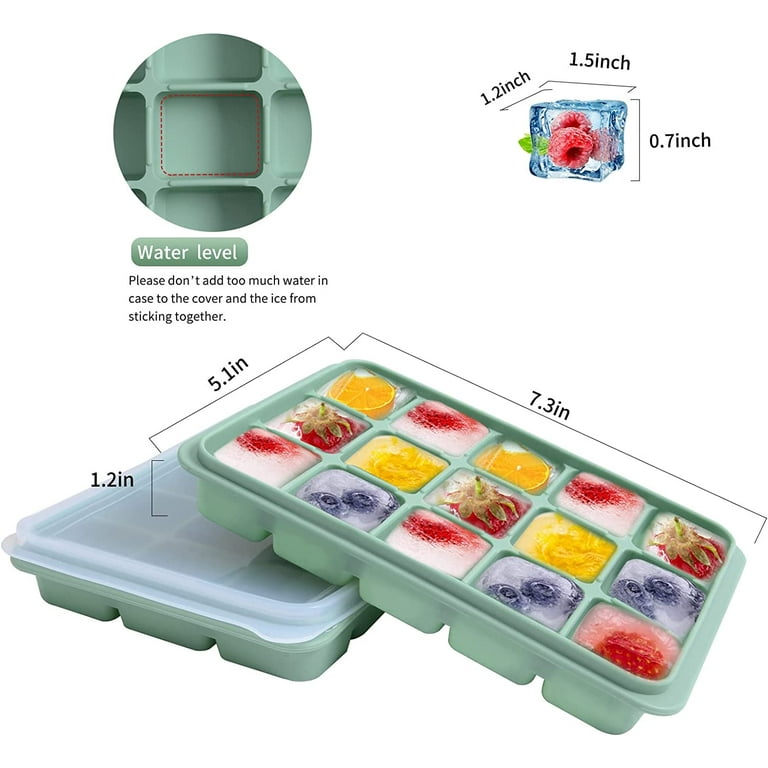 Ice Cube Trays, Silicone Ice Cube Trays With Removable Lid, Easy-release  Flexible 44-cube Ice Trays, Bpa Free, Stackable Ice Trays With Covers For  Coc