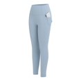 thumbnail image 4 of Riforla Womens Leggings No Awkwardness Line Seamless High Waisted Lift Exercise Fitness Yoga Pants for Women Light Blue S, 4 of 9