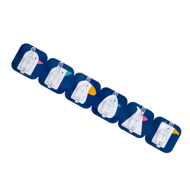 Wosthever Colgador autoadhesivo de 6 uds./ recortable para Hotel, sala de estar, baño, puerta de cocina, bufanda colgante, bolso, abrigo, gancho Almacenamiento y organización del hogar Azul