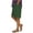 Army Green, variant on Womens Summer Casual Plus Size Linen Shorts Elastic Waist Splited Wide Leg Knee Length Shorts with Pockets