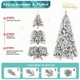 thumbnail image 3 of imerelez Artificial 7.5ft Flock Christmas Tree with 1252PVC/Hard Needle Mixed Branch Tips,Hinged Premium & Foldable Base for Indoor Holiday Decorating, 3 of 7