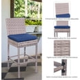 thumbnail image 7 of Prime Garden Rattan Patio Bar Stool with Cushion Set of 2 Navy, 7 of 7