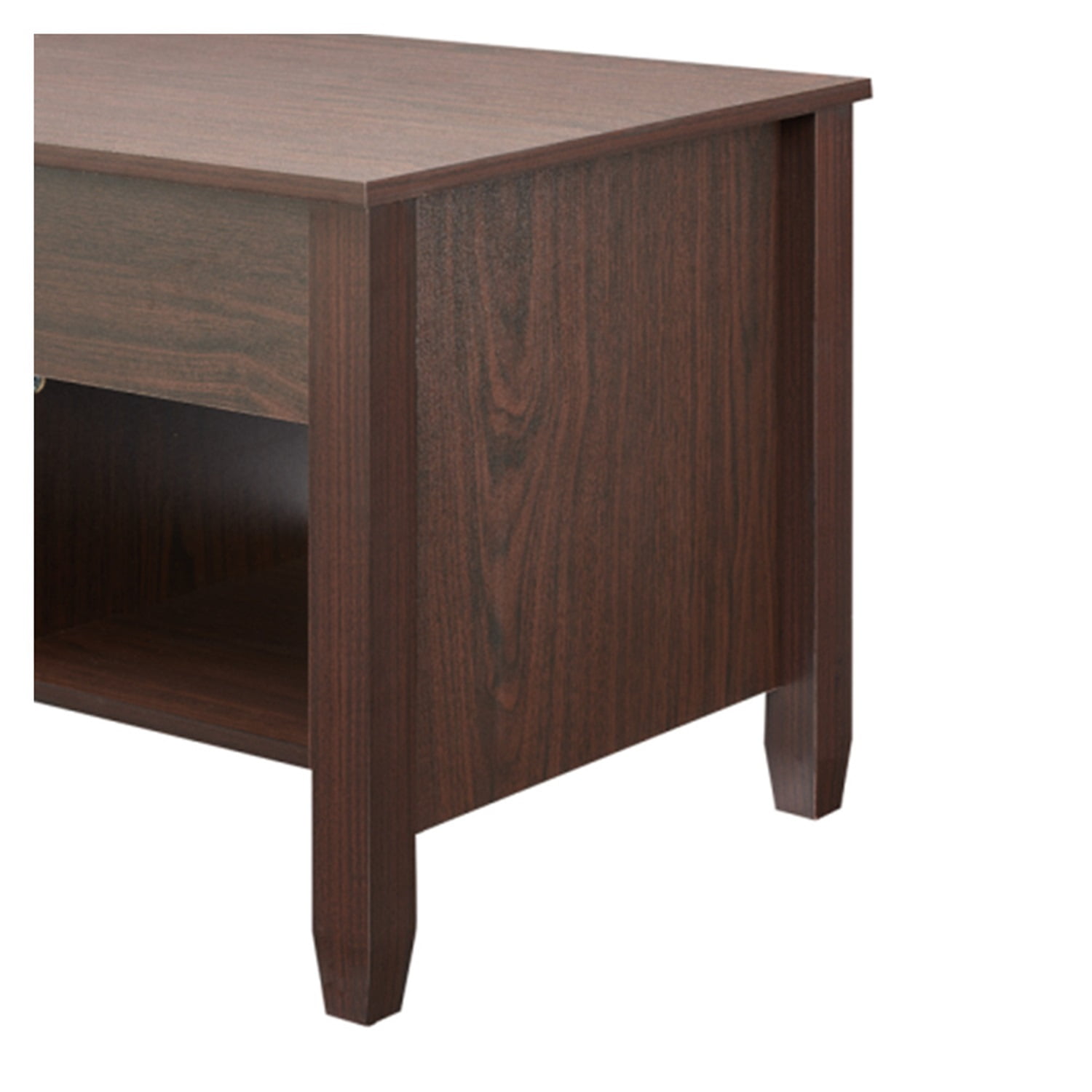 Kadyn Modern Lift Top Coffee Table with 3 Storage Rooms, Wooden Center Coffee Table with Lifting Top, Living Room Table for Family, Brown
