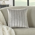 thumbnail image 5 of Mina Victory Sofia Beaded Stripes 20" x 20" Indoor Throw Pillow in Light Gray, 5 of 7