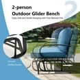thumbnail image 4 of YYAo Swing Glider Chair, Patio 2-Person Glider Bench Rocking Loveseat with Cushioned Armrest-Blue,Sliding Rocker Double Seat Suitable for Backyard, Garden, Poolside, Lawn, 4 of 6