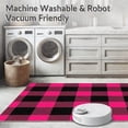 thumbnail image 5 of ODIKA 8'x10' Machine Washable Non-Slip Area Rug, Buffalo Check Featuring Festive Evergreen Truck and Tartan Plaid High Traffic Rug, Pink, 651788, 5 of 5