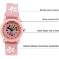 thumbnail image 5 of Reloj impermeable de silicona Rojo Verde con dibujos animados de flores de cerezo 3D para niños, 5 of 5