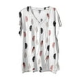 thumbnail image 5 of T Shirts For Women Womens Tops Summer Daily Casual V Neck Shirts Short Sleeve Tops Blouses Loose Fit Shirt, 5 of 5