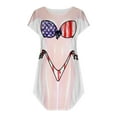thumbnail image 2 of Robes pour Femmes 2024 Été Chemise de Bikini Oversize par-Dessus Manches Courtes Mignonne Imprimé de Bikini par-Dessus Robe T-Shirt Ample Porter Rabais de 50 % Liquidation!, 2 of 4