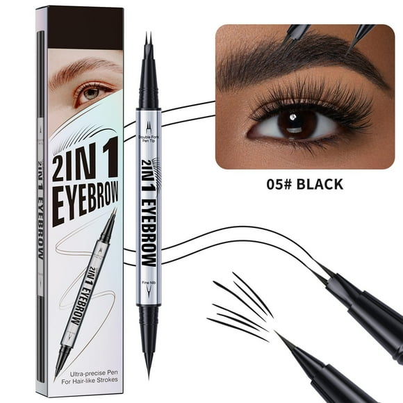 Lápices de cejas para mujer, lápiz de cejas, maquillaje, lápiz de cejas de doble punta con dos garras, relleno con líquido resistente al agua y que no se corre, lápiz de cejas.