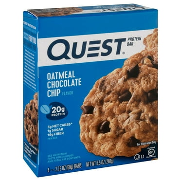 2 Pack - Quest 20g Protein Bars - Oatmeal Chocolate Chip - 4 ct Packaging may vary