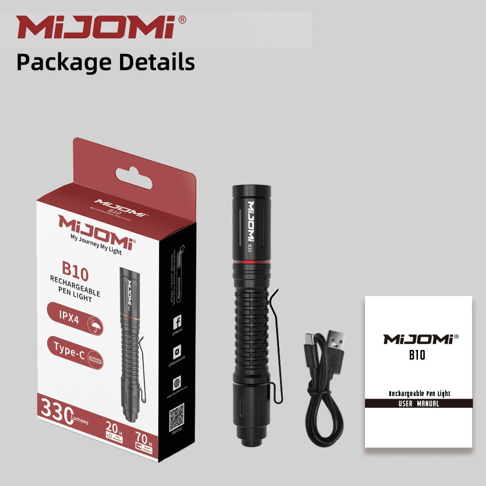 EDC Compact Flashlight, 330 High Lumen AAA Rechargeable with Clip and Small Tactical Switch Pocket Flashlight for Inspection,Work,Emergency,Hiking,Home,Outdoor