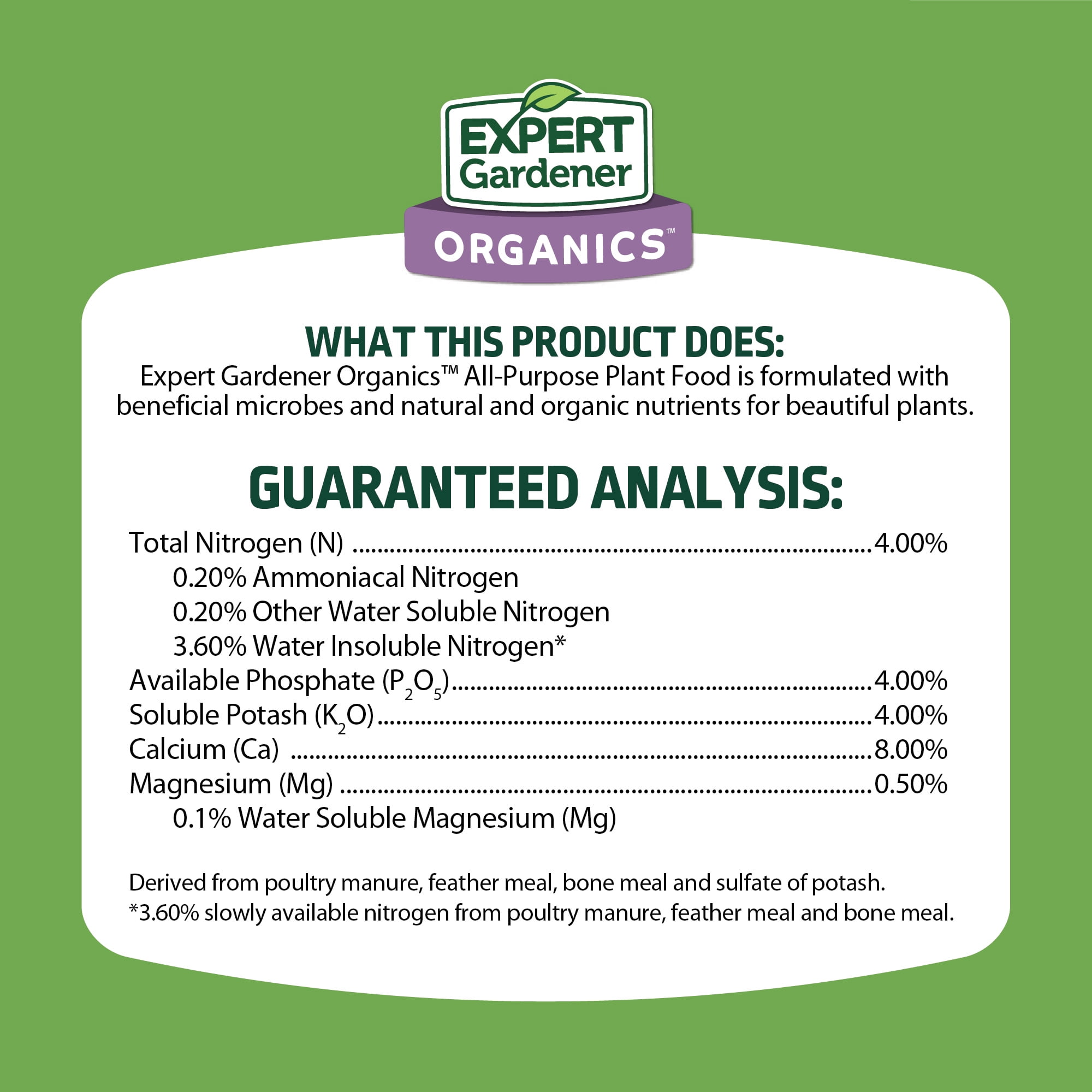Expert Gardener Organic All-Purpose Plant Food, 4 lb Fertilizer