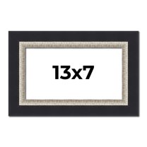 13x7 Frame Black Real Wood Picture Frame Width 2.25 Inches | Interior Frame Depth 0.5 Inches |