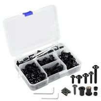 137pcs Motorcycle Fairing Bolt Screws Fasteners Mounting Washers Nuts Screws Clips Black
