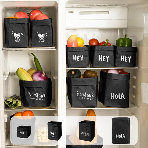 Washable Kraft Paper Storage Bag Waterproof Thickened Plant Pot Cover Large Capacity for Kitchen Refrigerator and Home Organization