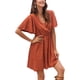 thumbnail image 2 of Sunloudy Vestido casual de manga corta para mujer, a la moda, estampado de puntos, cuello en V, cintura alta, vestido de gasa Sunloudy S M L XL, 2 of 9