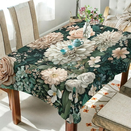 

BZSMCE Square Tablecloth Pastel Bloom Symphony Pattern Tableclothes