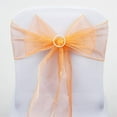 thumbnail image 1 of Efavormart 5pc x Wholesale Sheer Organza Chair Sashes Tie Bows  For Chairs -Catering Wedding Decoration - Orange, 1 of 3