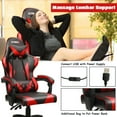 thumbnail image 6 of Gymax Adjustable & Lumbar Support Swivel Gaming Chair, Red and Black, 6 of 10