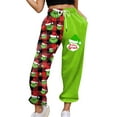 thumbnail image 4 of Green Printed Christmas Pajama Pants, Soft & Warm Pajama Pants Sleepwear Green Plush Christmas Print, Green Pajama Joggers(Dark Green, XXL), 4 of 6