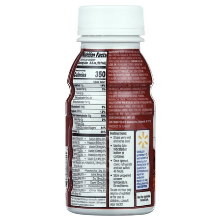 Equate Nutritional Shake Plus, Chocolate, 8 fl oz, 24 Count