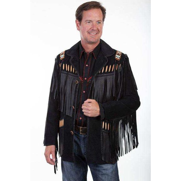 Scully 902-19-36 Mens Leather Wear Jacket- Black Boar Suede - Size 36