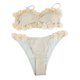 thumbnail image 5 of Gibobby Trajes de Baño Mujer Conjunto de bikini de traje de baño con correa de ajustable con cuello en V y cintura alta sexy a la moda para mujer(Blanco,CH), 5 of 5