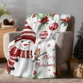 thumbnail image 2 of Merry Christmas Flannel Blanket for Bed,Travel and Camping, Xmas Ball Poinsettia Red Berry Bird Super Soft Cozy Blanket for All Seasons 50"x60", 2 of 9