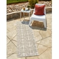 thumbnail image 3 of Unique Loom Outdoor Coastal Collection Area Rug - Ahoy (2' x 8' Runner Gray/Ivory), 3 of 11
