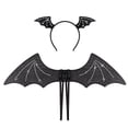 thumbnail image 1 of Minnieouse Conjunto de diadema de utilería de murciélago para fiesta de Cosplay de tela con murciélagos perforados para accesorios de Halloween Disfraces de disfraces, 1 of 6